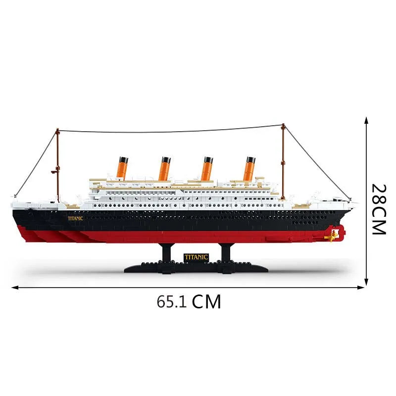 Titanic Rms Cruise Boat Ship City Model Building Kits 3d Blocks Educational Figures Diy Toys Hobbies For Children Bricks