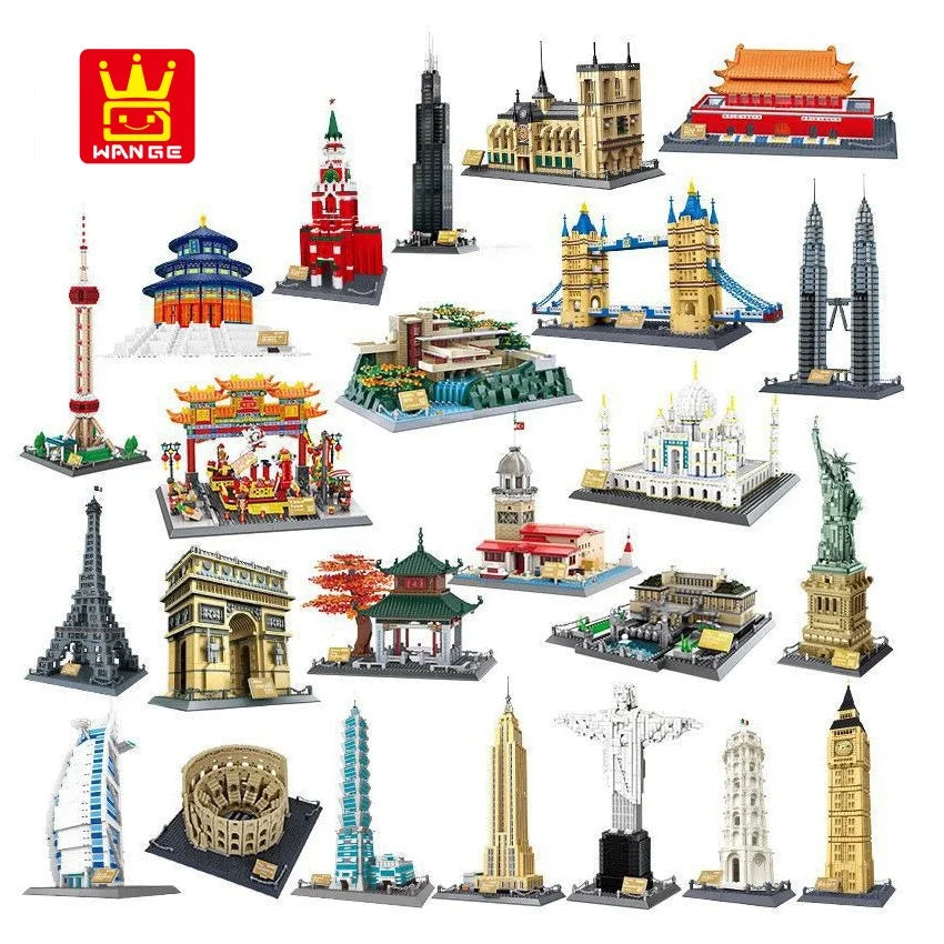 Wange Blocks World Architecture Building Bricks Castle Villa House Big Ben Church DIY Toys for Man Gifts Girl Adult Present