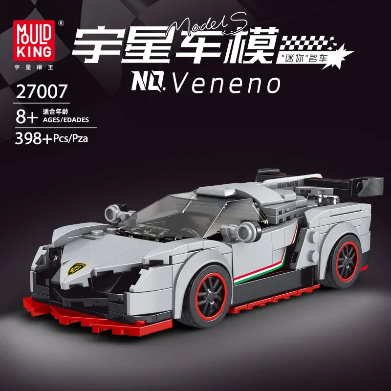 Yuxing-modelo mini-coche famoso, modelo de carreras deportivas, ocho cuadrículas, juguetes educativos para niños, bloques de construcción ensamblados