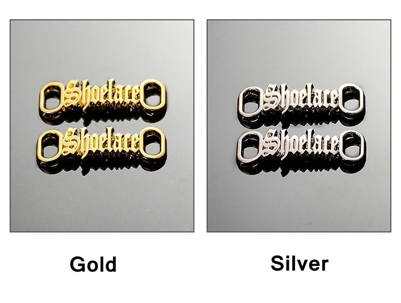 1 par de cordones con letras AF1, adornos con hebillas, kits para zapatillas, hebillas de metal para cordones, elegantes kits deportivos de metal, accesorios para cordones