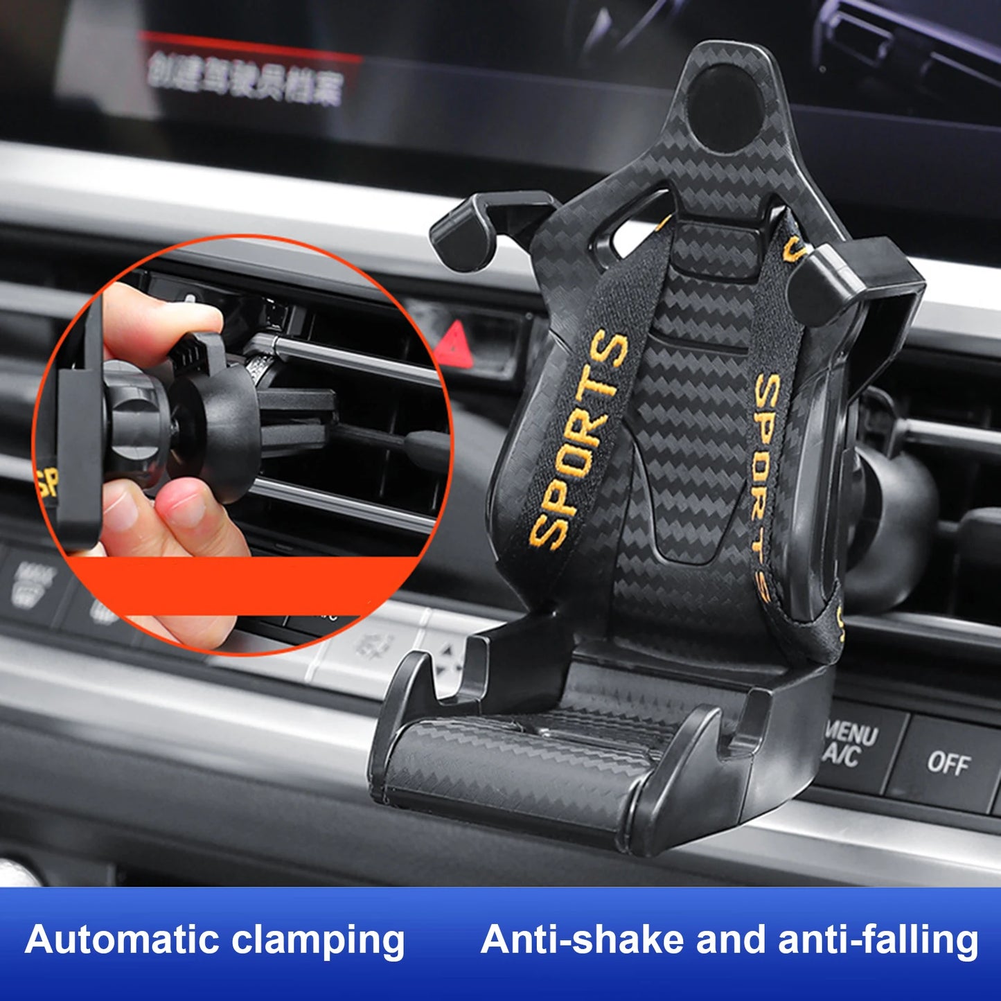Car Air Vent Phone Holder Car Phone Holder Air Outlet Gravity Type Car Navigation Multifunctional Car Holder 360° Rotatable