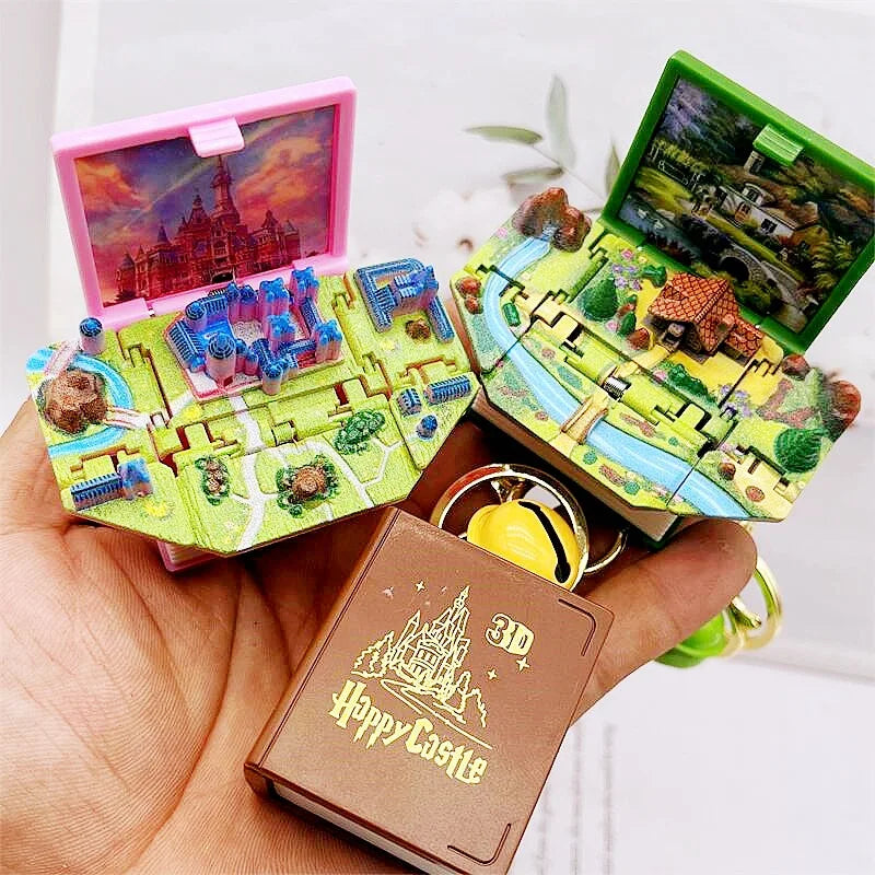 2024 3D Folding Bomb Explosion Book Novelty Mini Football Match Astronaut Keychain Children's Handheld Game Board Games Boy Gift