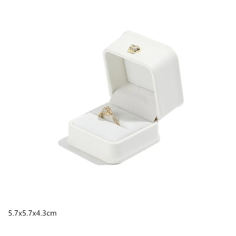 1 organizador de joyas de cuero, caja para anillos de boda, colgante, pulsera, collar, estuche de almacenamiento, embalaje de regalo, caja de exhibición al por mayor