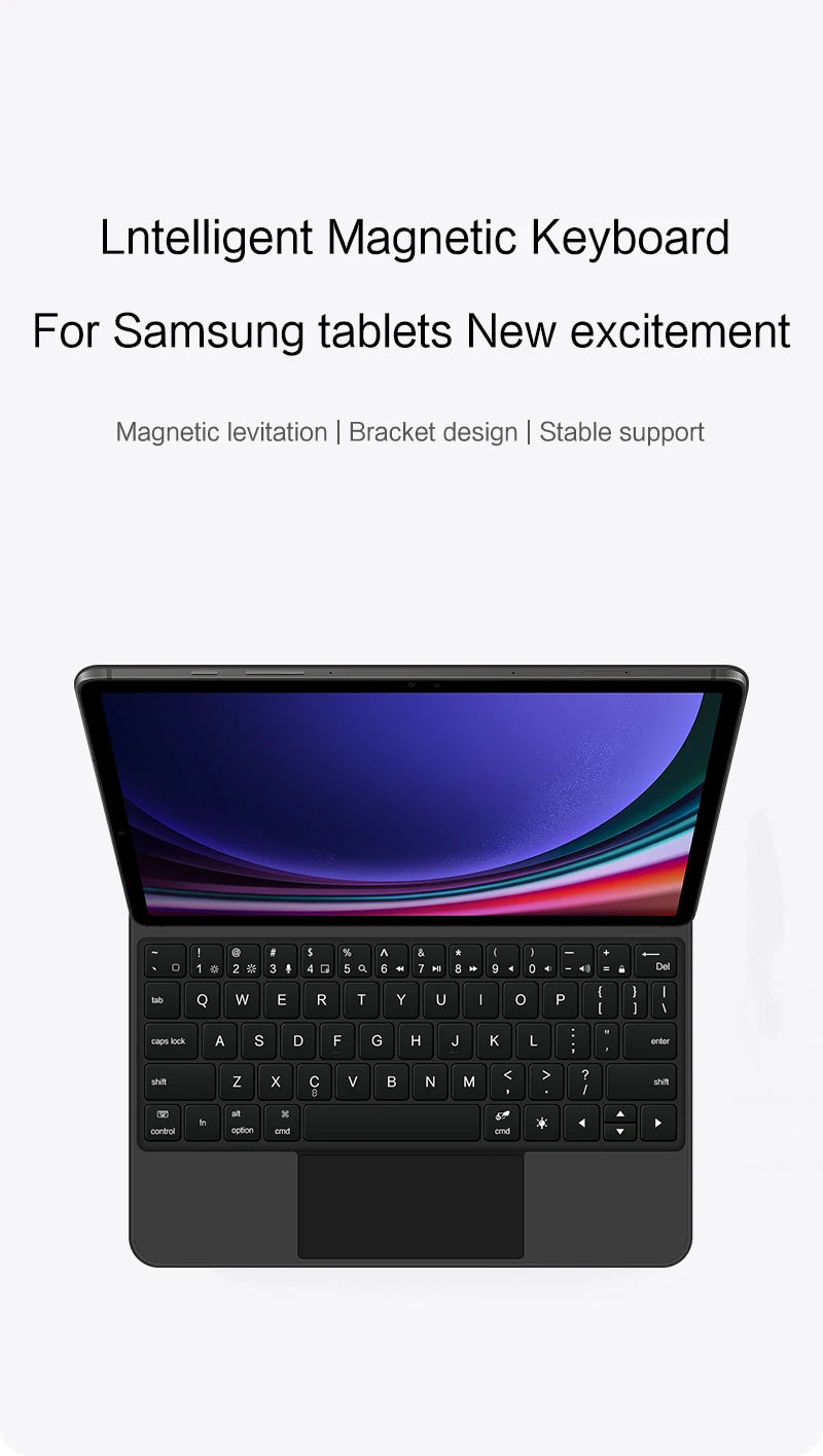 Backlight Magic Keyboard for Samsung Galaxy Tab S9 S8 S7 11 inch for Tab S9 FE Tablet Case German Spanish Portuguese Keyboard