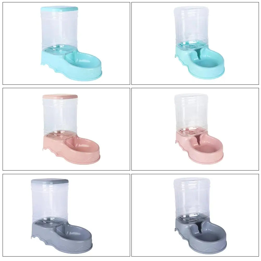 1 cuenco para beber y comedero automático para mascotas, capacidad de 3,8 l, cubo grande para almacenar alimentos, combinación de suministros para mascotas U2w3