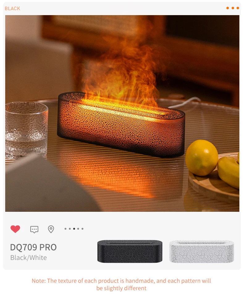 Vissko 7-Colorful Flame Diffuser USB Air Humidifier Aromatherapy Essential for Bedroom Yoga Home Oil Diffuser Fragrance Diffuser