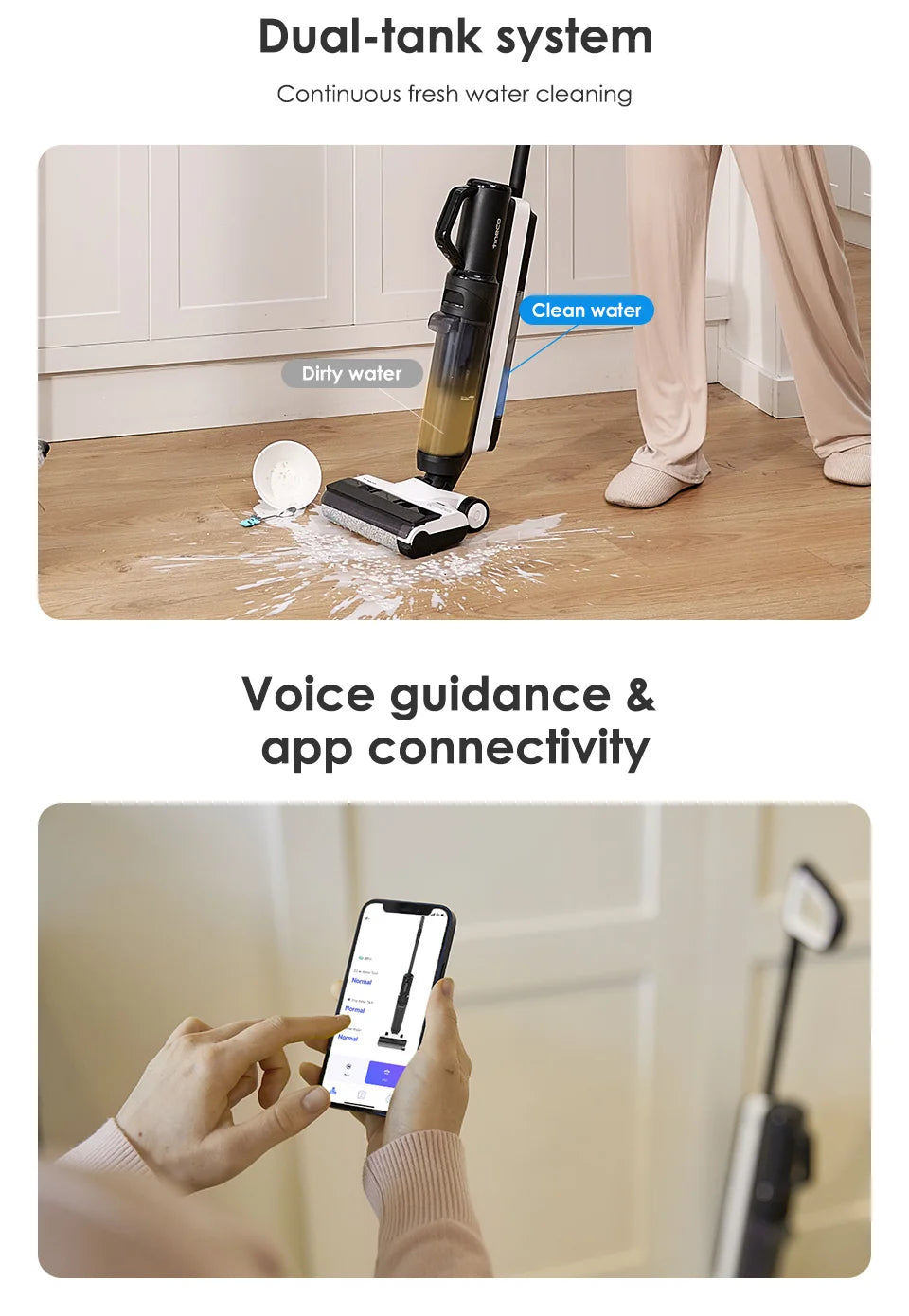 Tineco Floor One S5 Combo Wet Dry Vacuum Cleaner Cordless Smart Floor Washer Upright Home Electric Mop Wireless Self-Cleaning