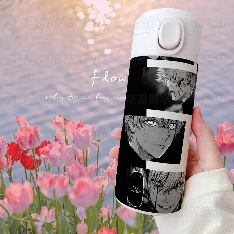 Tokyo Ghoul Tokyo Ghoul Water Cup Anime Peripheral Cute Cartoon Stainless Steel Thermos Cup Kawaii Large Capacity Kettle New