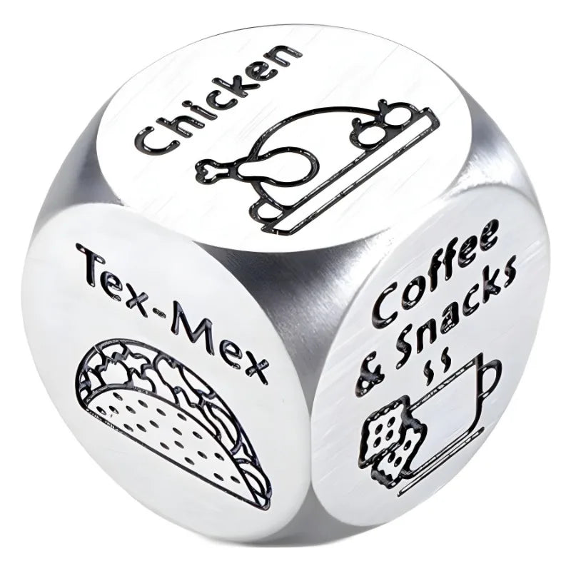 Food Dice Husband Wife Boyfriend Girlfriend Stainless Steel Valentines Gifts Dice for Wedding Birthday Anniversary Honeymoon