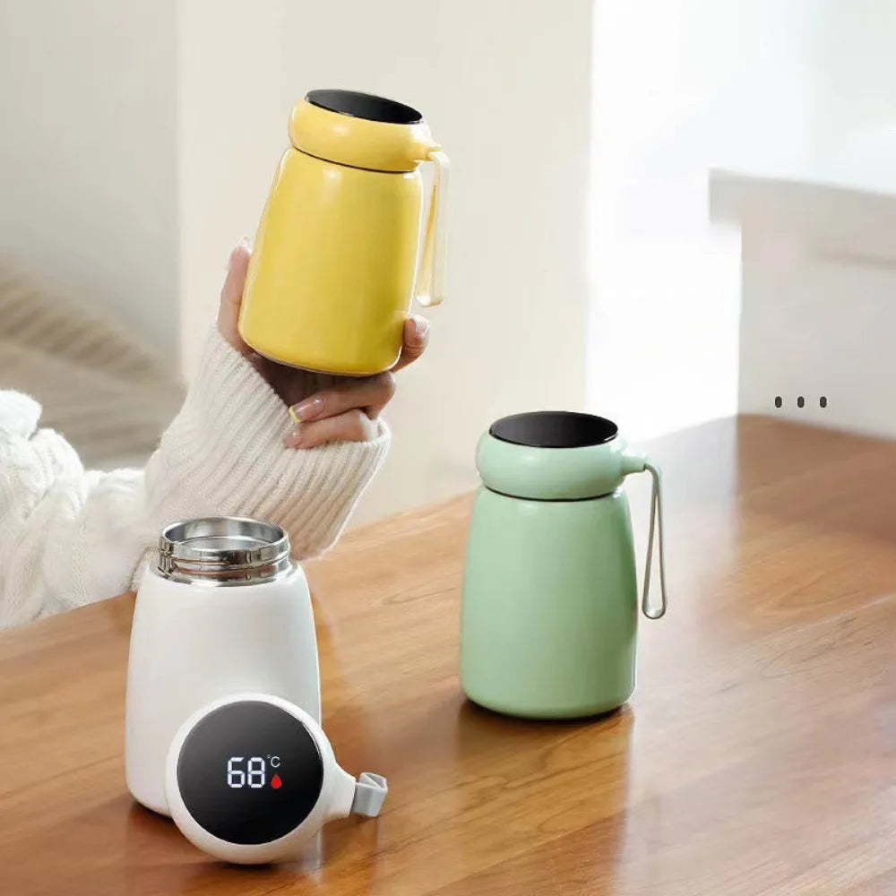 320ml Mini Thermo Bottle Coffee Pot With Temp Display Stainless Steel Water Bottle Thermal Mug Vacuum Flasks Christmas Gift