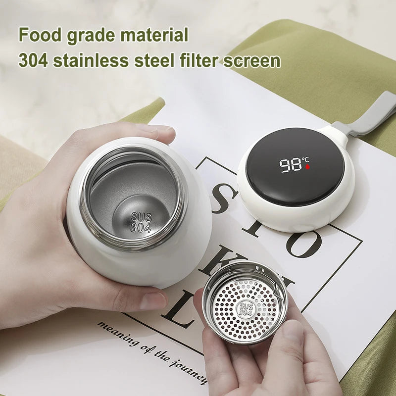 320ml Mini Thermo Bottle Coffee Pot With Temp Display Stainless Steel Water Bottle Thermal Mug Vacuum Flasks Christmas Gift