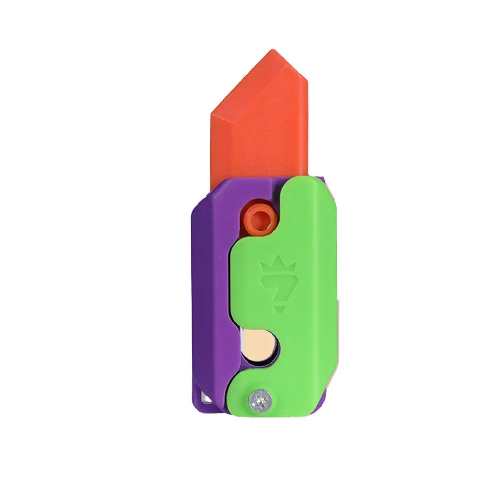 2023 Hot Sales 3D Carrot Gravity Knifes Toys Decompression Push Card Toy 3D Printing Gravity Knife Carrot Knife Kids Toys Gifts