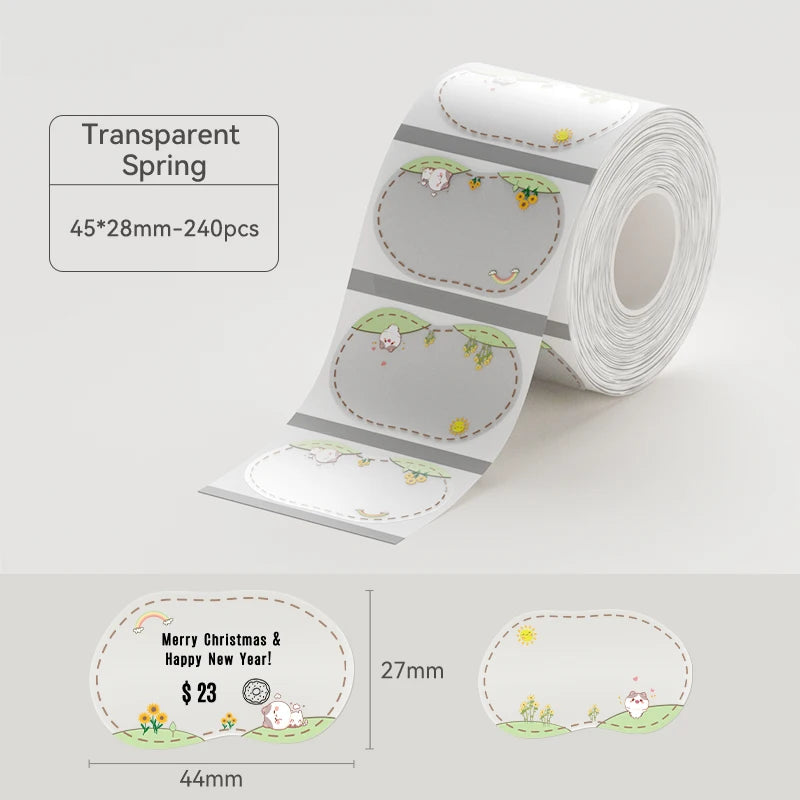 Thermal Transparent Label Sticker for NiiMbot B1/B21/B3S/B31 Printer Anti-Oil Waterproof Tear-Resistant Label Paper