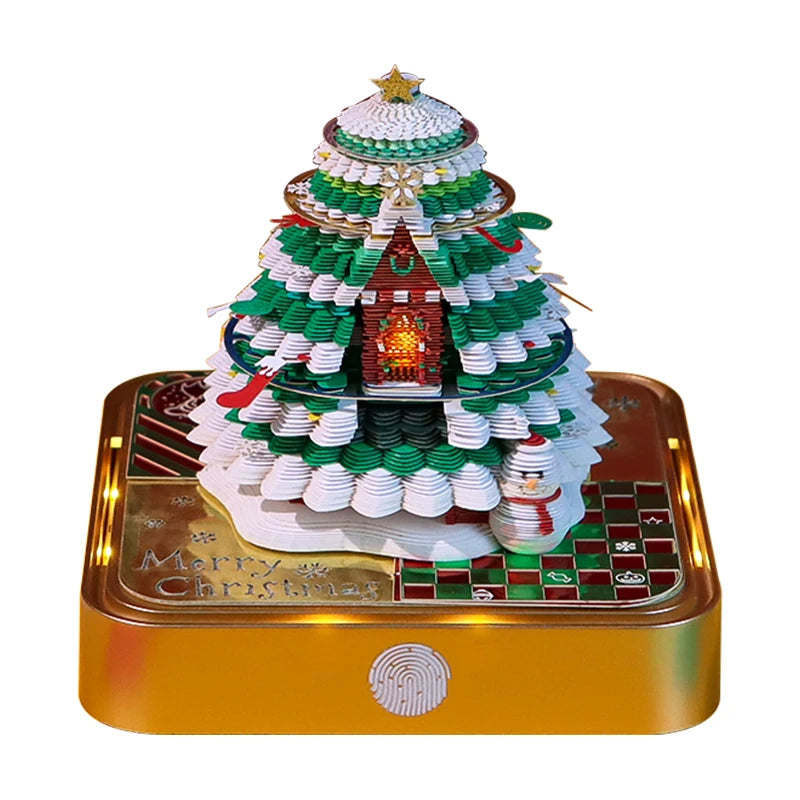 3D Calendar 2025 Memo Pad Omoshiroi Block Carousel Blue Notepad Artistic 3D Paper Art Sculpture Model Desk Ornaments Novel Gift