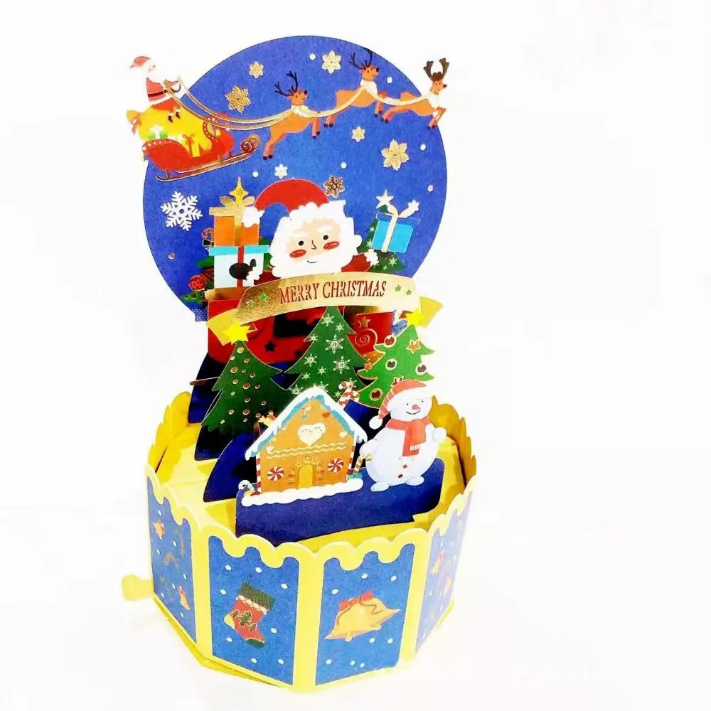3D Pop Up Greeting Cards Merry Christmas Cards New Year Greeting Cards Birthday Blessing Postcard Swan Mermaid Thank You Cards