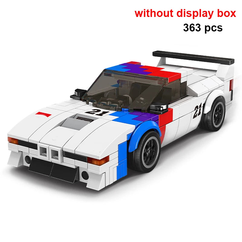 Technical Moc Car City Speed Champion Sports Car Racing Vehicle Building Blocks Brick Educational Construction Toys