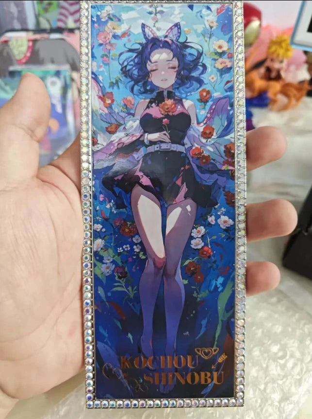 Anime Demon Slayer Kamado Tanjirou Kochou Shinobu Iguro Obanai Kanroji Mitsuri Rare Collectible Cards Birthday Gifts Kid Toys