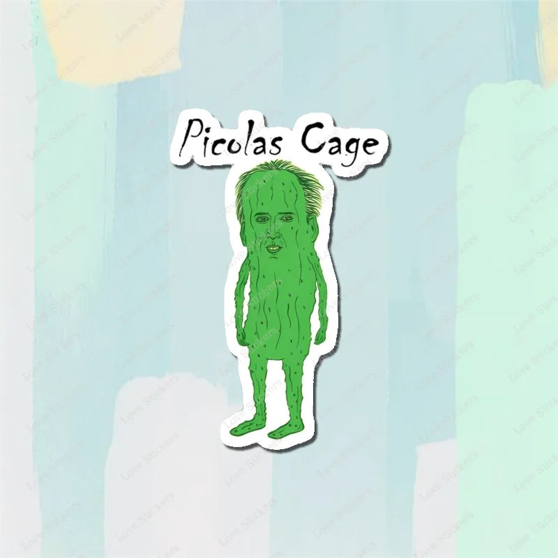 Picolas Cage 5PCS Stickers for Living Room Bumper Anime Cute Kid Car Art Print Window Home Decor