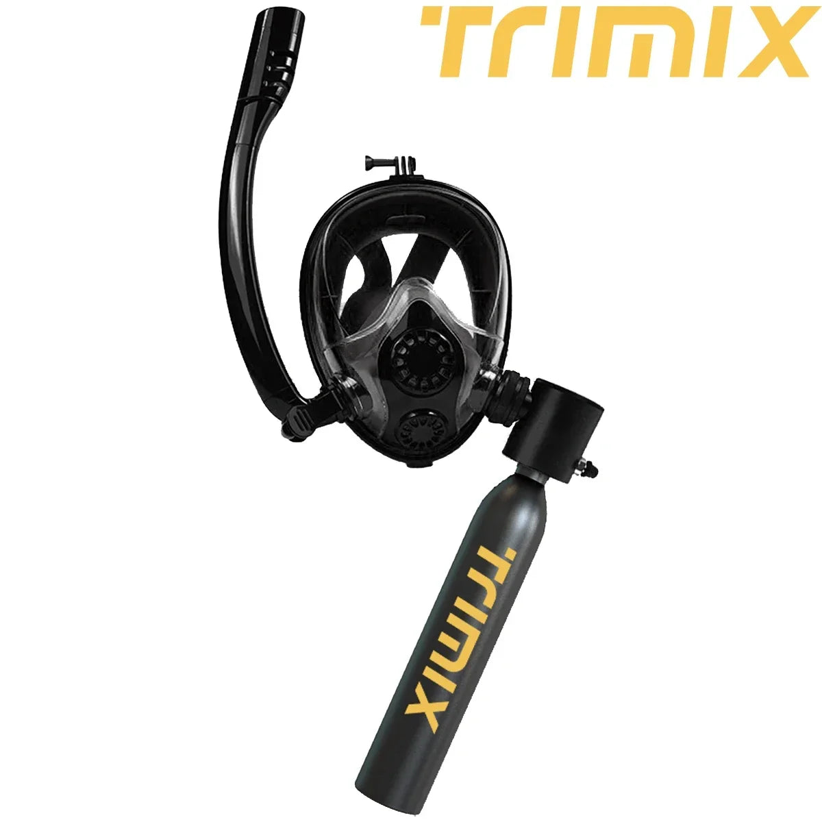 Trimix Lung Tank Dive Light: Full-Face Mask with Mini Tank for Enhanced Snorkeling