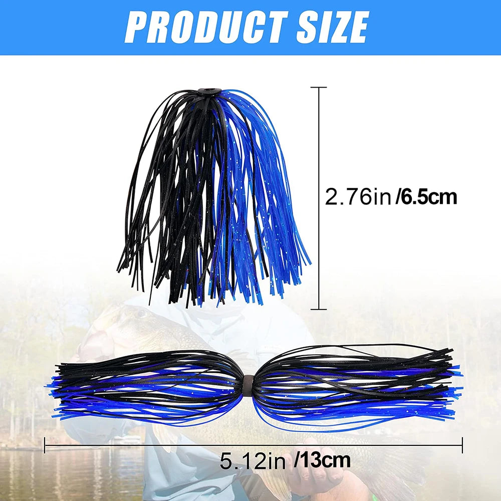10Pcs Silicone Jig Skirts bait Replacement Fishing lures for DIY Spinnerbaits Buzzbaits jig heads Bass Trout fishing accessories