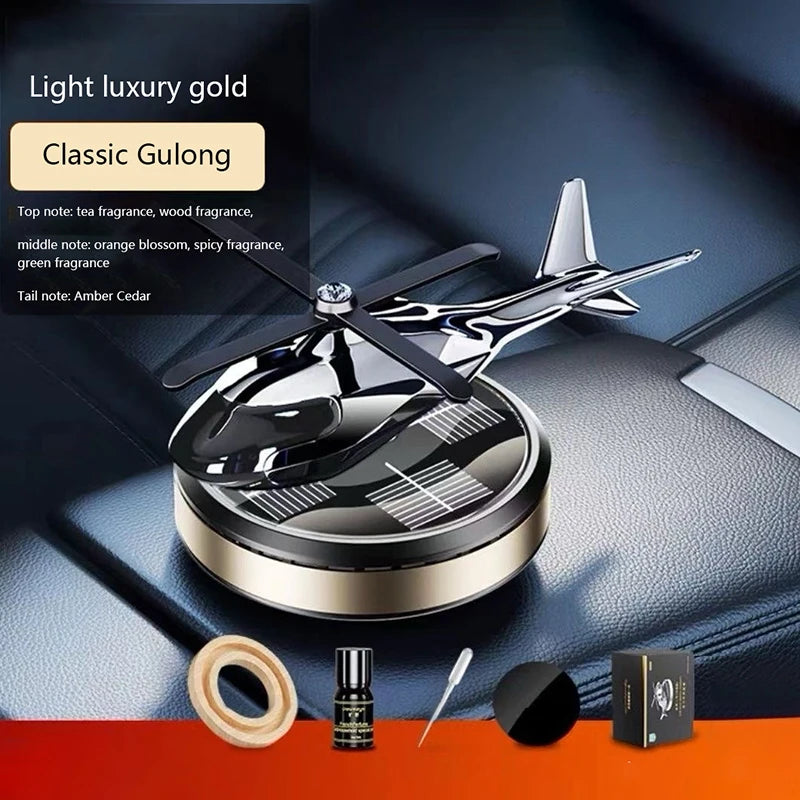 Solar Car Air Freshener Helicopter Propeller Fragrance Diffuser Flavoring Original Perfume Ornament Interior Decor Accessories