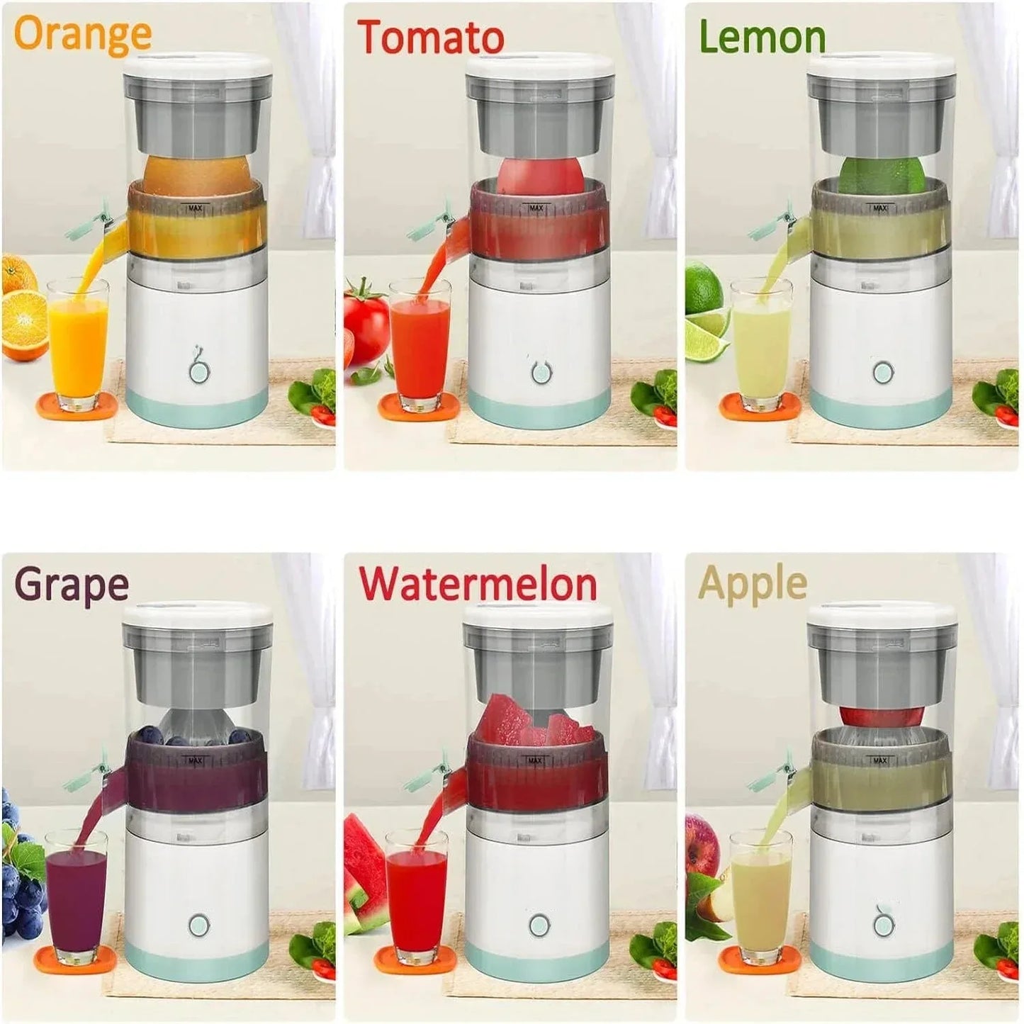 7.4V High Power Portable Electric Juicer Wireless Orange Juicer USB Rechargeable Electric Slow Juicers Household Kitchen Tools