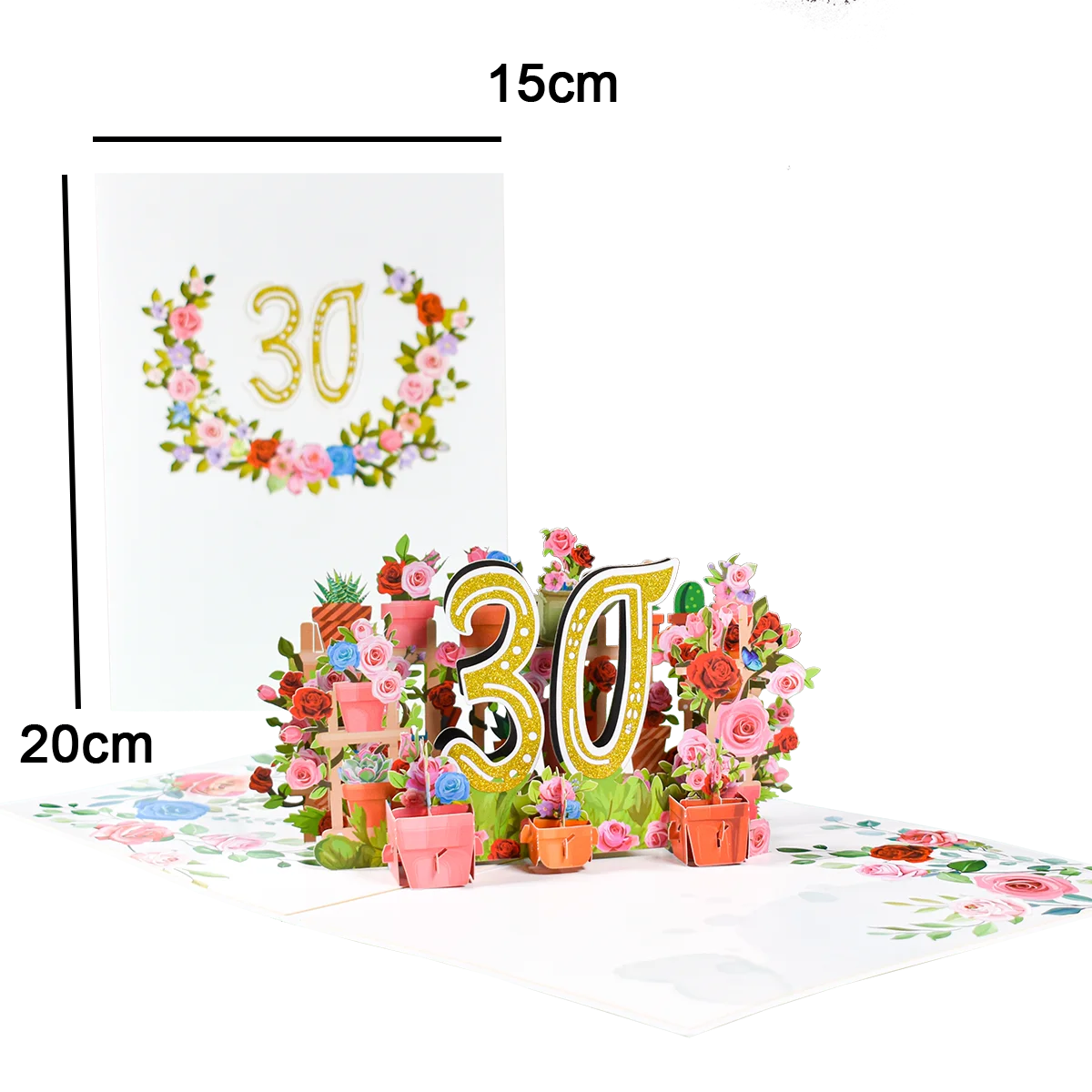 Carte d'anniversaire pop-up 1er 10 28 21 30 Numéro Figure Cartes de vœux 3D pour mariage d'anniversaire