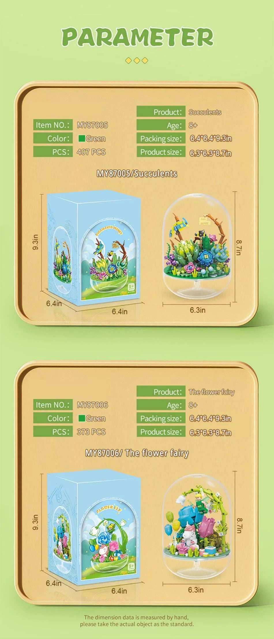 Succulent Plant Potted Building Blocks Insect Flower Model Bricks Set With Dust Cover Children's Educational Toys Adult Gifts