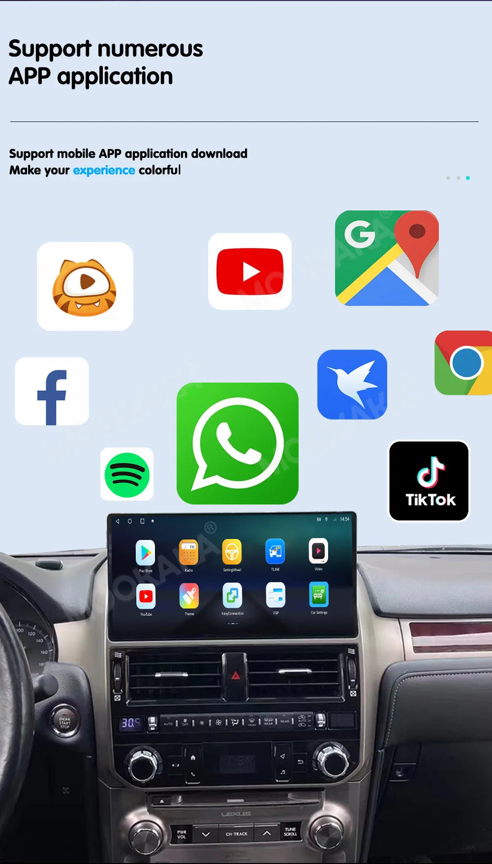 Android For Lexus GX400 GX460 2010-2020 Car Radio 8+256GB Multimedia Player Recorder 12.3" Touch Screen Head Unit Carplay Navi