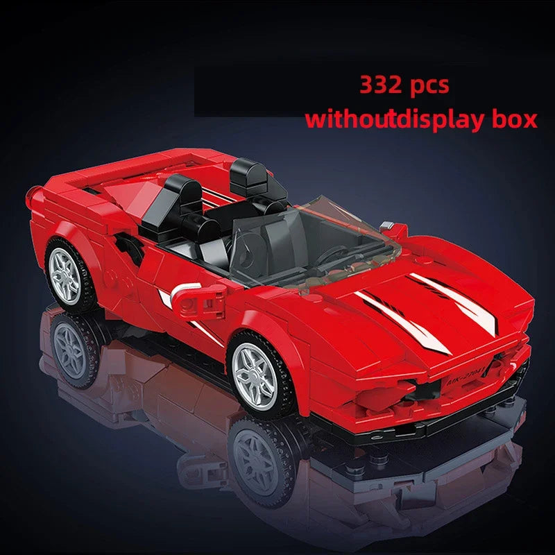 Technical Moc Car City Speed Champion Sports Car Racing Vehicle Building Blocks Brick Educational Construction Toys