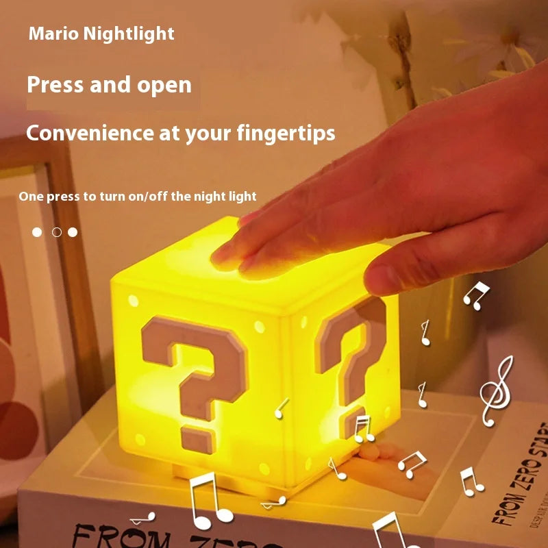 same type of voice charging USB induction Mario question mark light creative night light overhead childhood game light