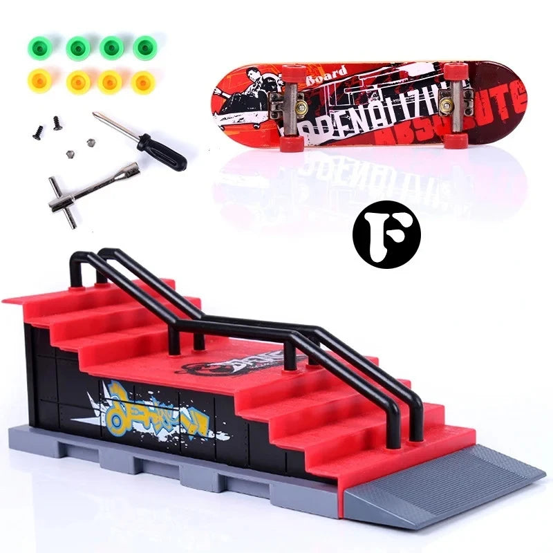 6-In-1 Finger Skateboards DIY Skate Park Ramp Parts For Tech Deck Scene Venue Combination Set For Children Indoor Home Toy