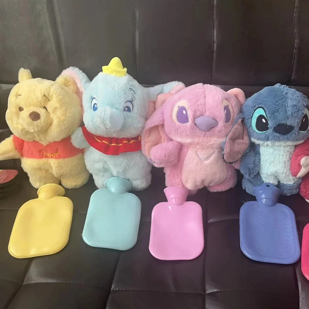 Original Disney Zoobies Hot Water Bag Warm Winter Plush Doll Plushie Lotso Stitch Doll 2-In-1 Useful Gift Toys For Children 