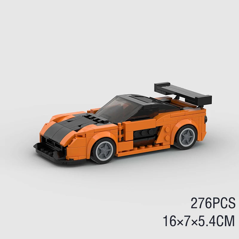 Supercar F1 City Speed Champions Racing Car RX-7 Model Building Blocks MOC Supercar Racers Vehicle Technique Bricks Kids Toys