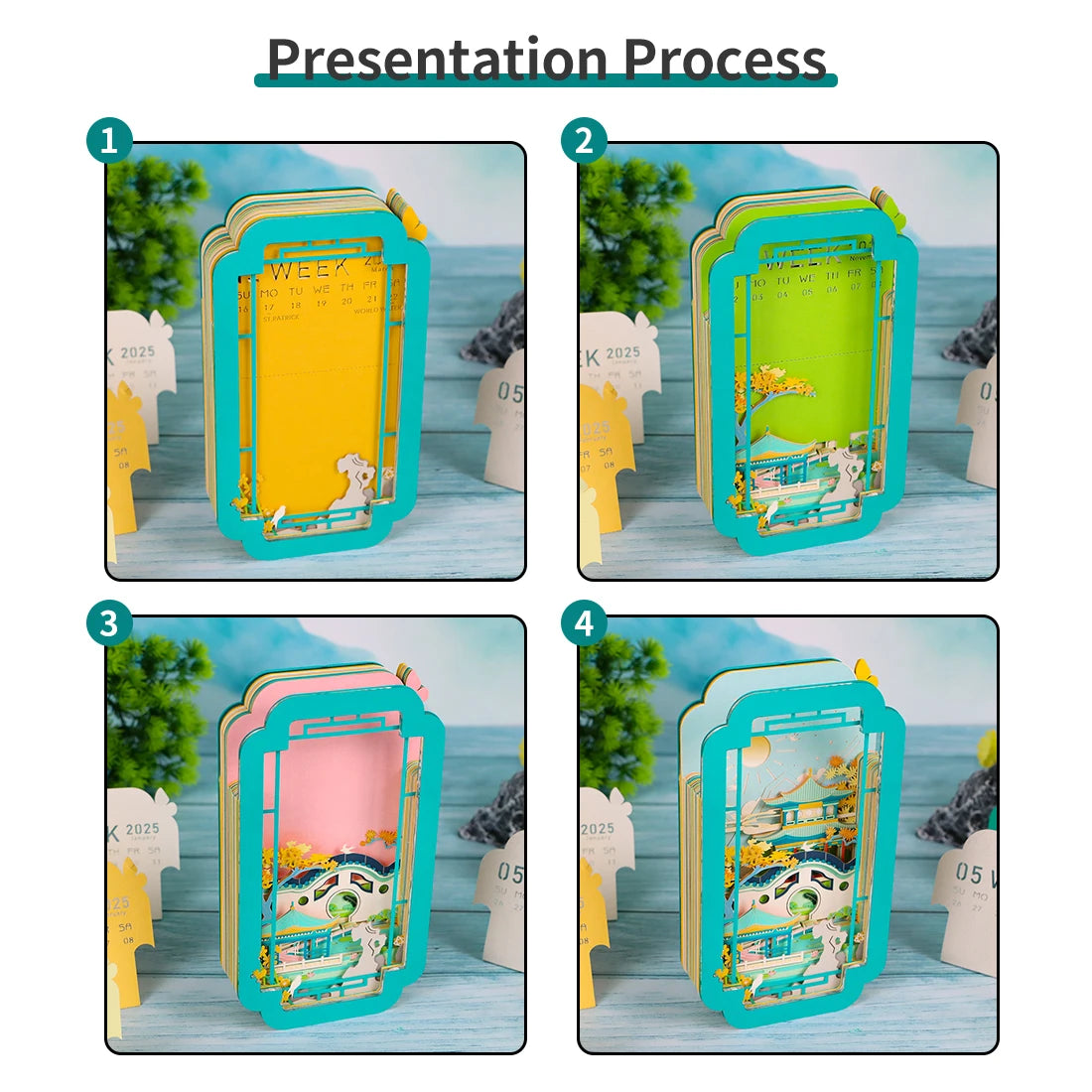 3d calendar 2025 memo pad 3d sticky pads crafting new Year's gift paper art 3d sculpture desk accessories small gifts for guests