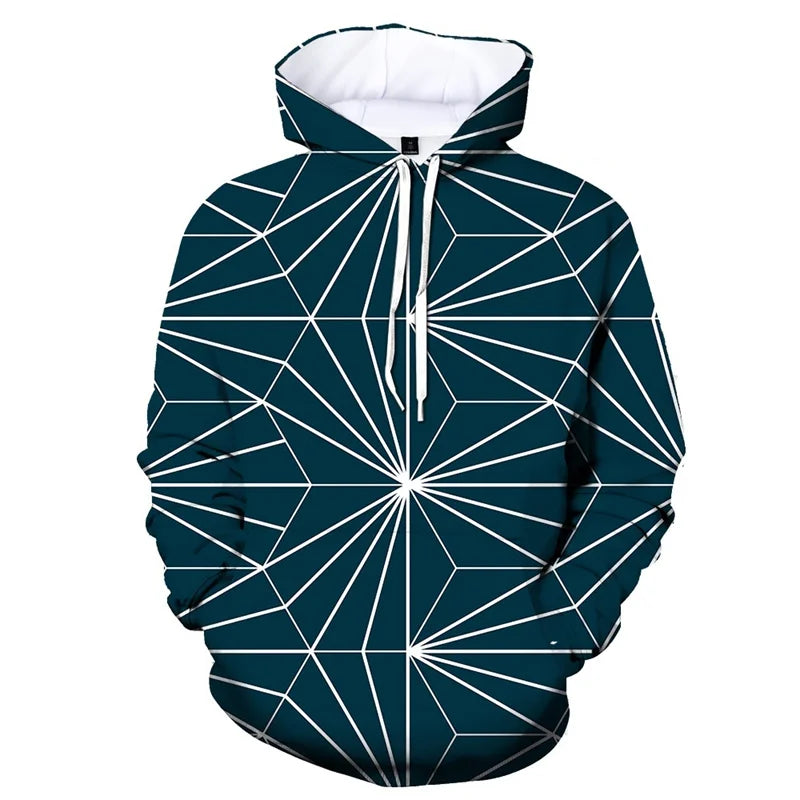 Three-dimensional Geometric 3D Print Hoodies Men Women Oversized Hoodie Pullovers Hooded Sweatshirt Tracksuits Coat Kid Clothing