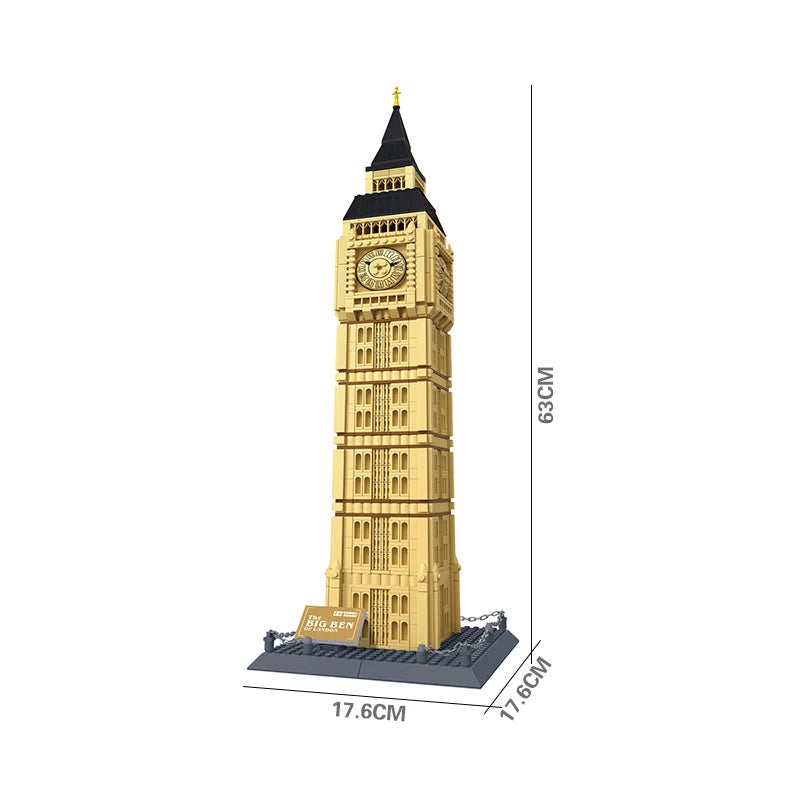 1664 piezas del modelo Big Ben de Londres, bloques de construcción, arquitectura de fama mundial, ladrillos, vista de la calle de la ciudad, juguetes, regalos para niños