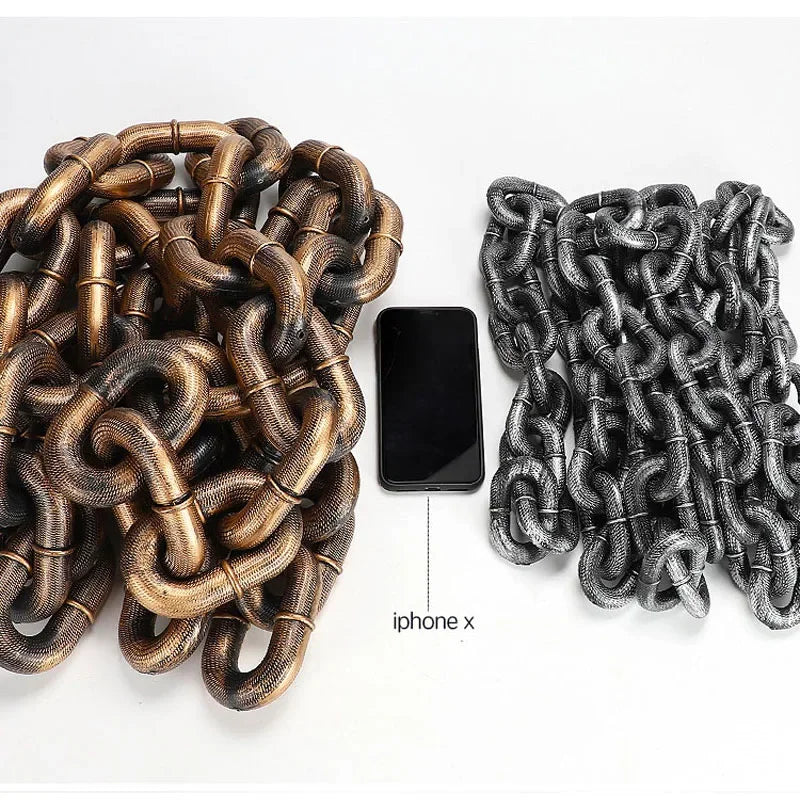 Pet traction rope, hollow plastic simulation iron chain, internet-famous funny and amusing props
