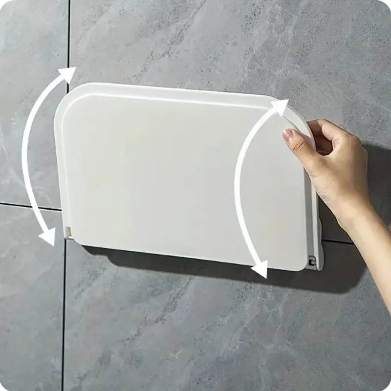 1 estante plegable para montar en la pared, para baño, inodoro, cocina, mesita de noche, almacenamiento de teléfono sin perforaciones, almacenamiento de enrutador wifi