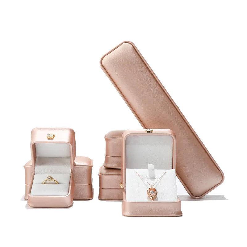1 organizador de joyas de cuero, caja para anillos de boda, colgante, pulsera, collar, estuche de almacenamiento, embalaje de regalo, caja de exhibición al por mayor