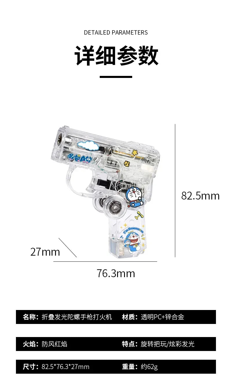2-in-1 Luminous Fingertip Spinner Folding Lighter Transparent Rotating Decompression Windproof Lighter Men's Gifts