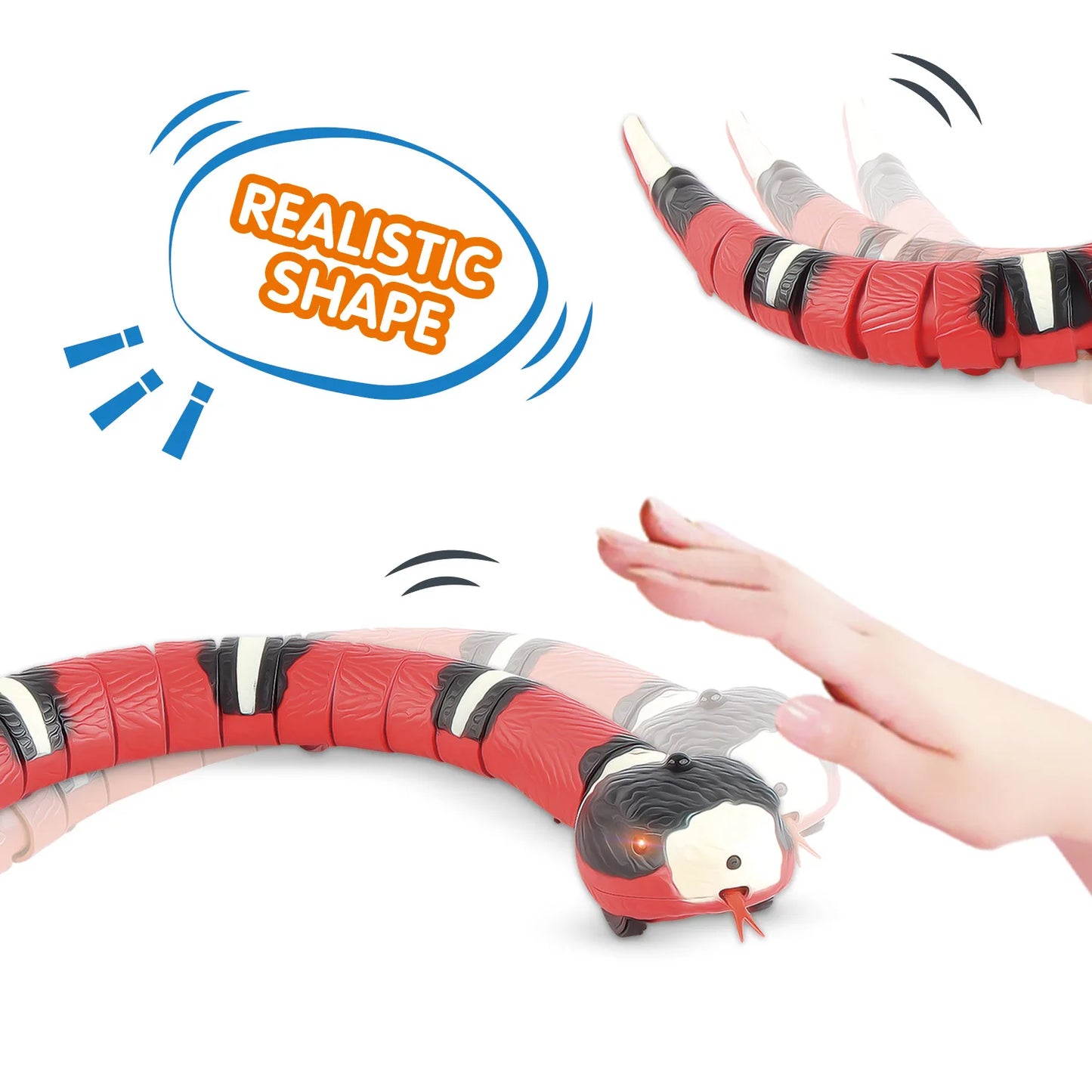 Tricky Snake Cat Toys Interactive Electric Induction Snake Toy Smart Sensing Tease Toys for Cats Game Accessories Pet Supplies