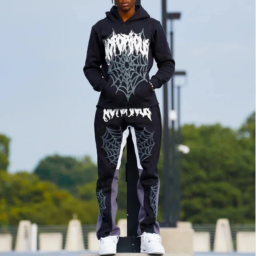 Sudadera con capucha con estampado de araña Y2k para hombre y mujer, estilo hip hop, chaqueta de manga larga, abrigos, top, sudadera con capucha holgada informal de otoño e invierno de estilo Harajuku