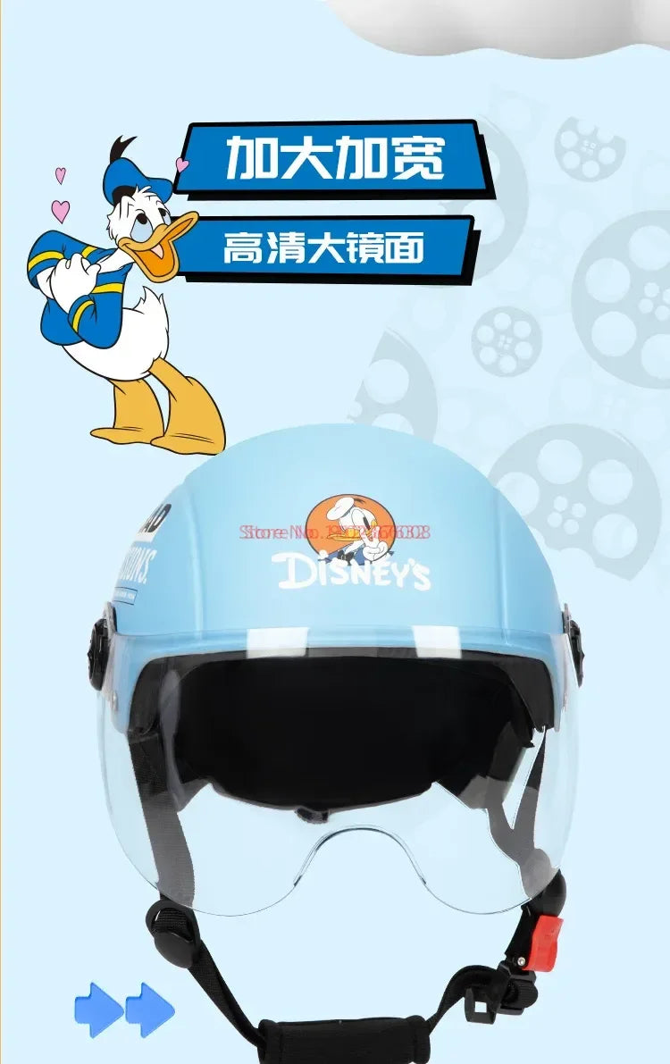 Summer Disney Donald Duck Motorcycle Super Light Open Face Helmet For Children Adult Helmet Safety Protective Helmet Gift Toy