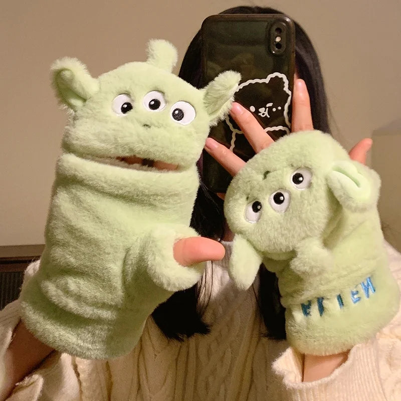 Original Disney Stitch Alex Didi Ear Muffs Gloves Plush Windproof Warm Cute 2024 New Ear Bags Children Ear Cover Winter Kid Gift