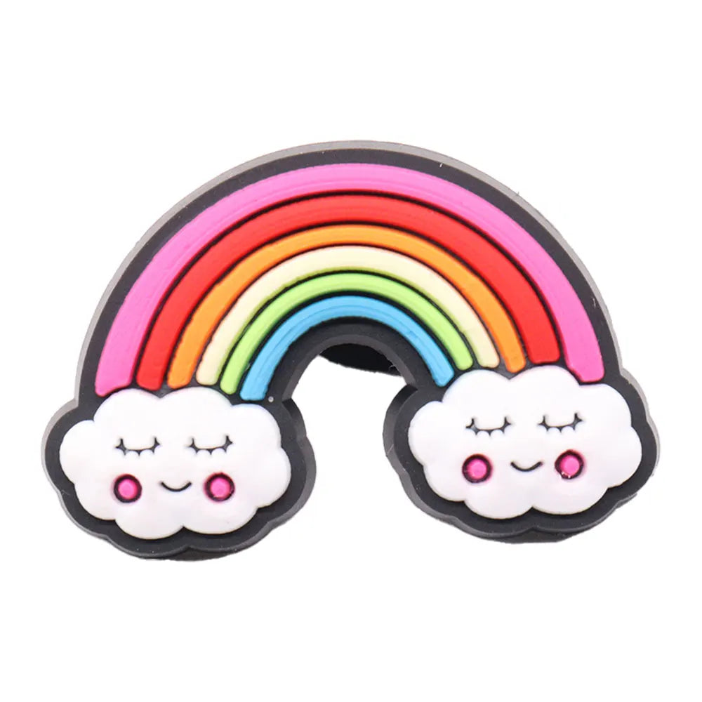 1 pieza de PVC negro para niña, sé amiga, mamá, vida, arcoíris, dijes para adultos, hebilla, zuecos, mezcla de decoraciones para zapatos, se adapta a la mochila