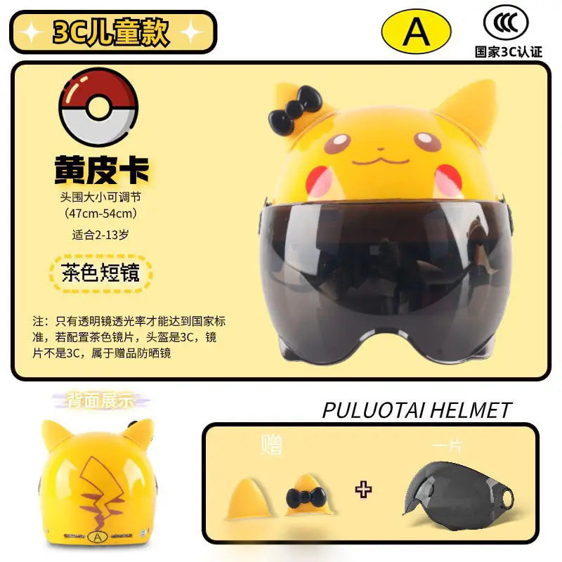 Vintage Cartoon Cute Sanrio Kuromi Helmet Electric Car Women's Summer 3C Certification Half Helmet Cute Children's Adult Helmet