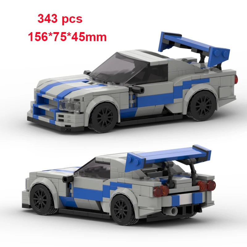 Technical Car City Speed Champion Sports MOC Ideas Creative Racing Car Building Blocks Garage Carro Rennau Voiture Vehicle Toys