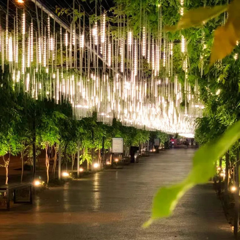30/50cm Holiday Meteor Shower LED String Lights Christmas Falling Rain Lights Snow Falling Icicle Cascading Light Waterproof New