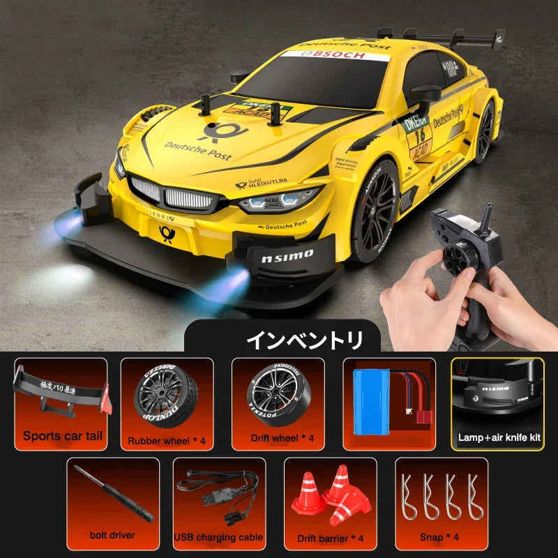 1:16 Nuevo coche de control remoto con tracción en las cuatro ruedas a media escala 4x4 30 km/h 2,4 G CVT RC Coche de juguete para niños Regalo de juguete